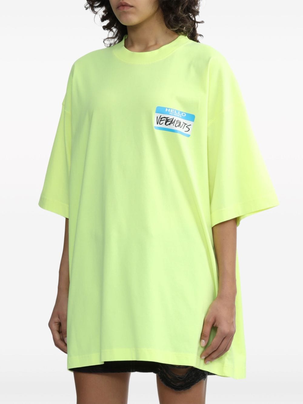 Shop Vetements My Name Is  Cotton T-shirt In Yellow