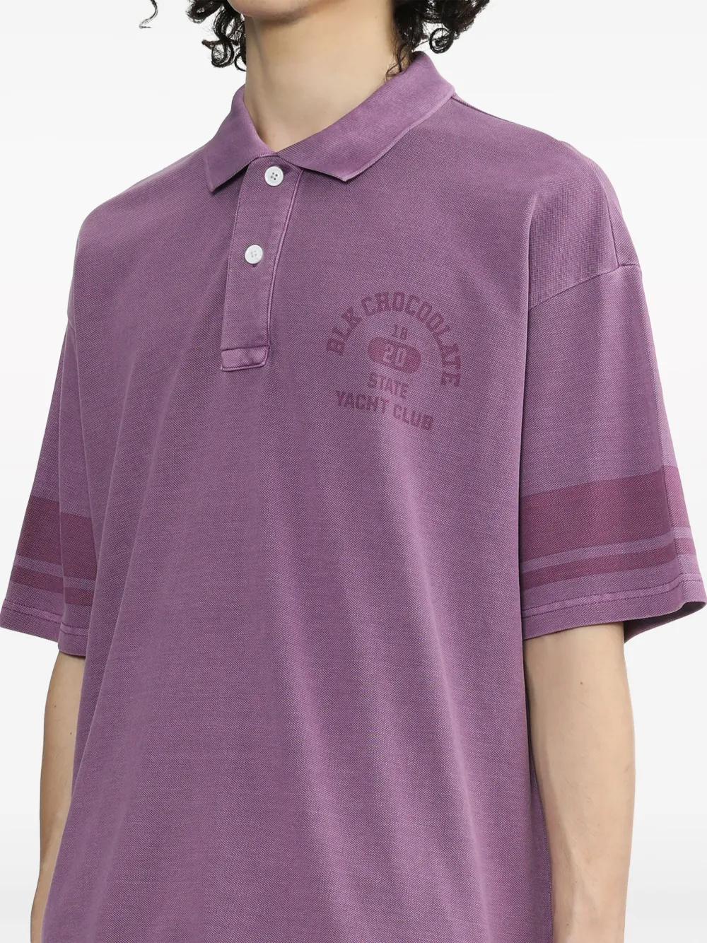 CHOCOOLATE Poloshirt met logoprint Paars