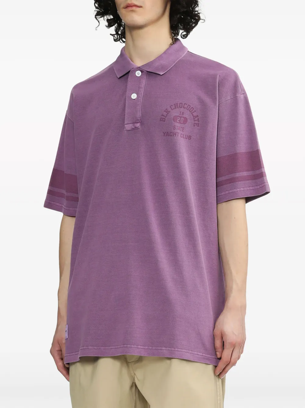 CHOCOOLATE Poloshirt met logoprint Paars