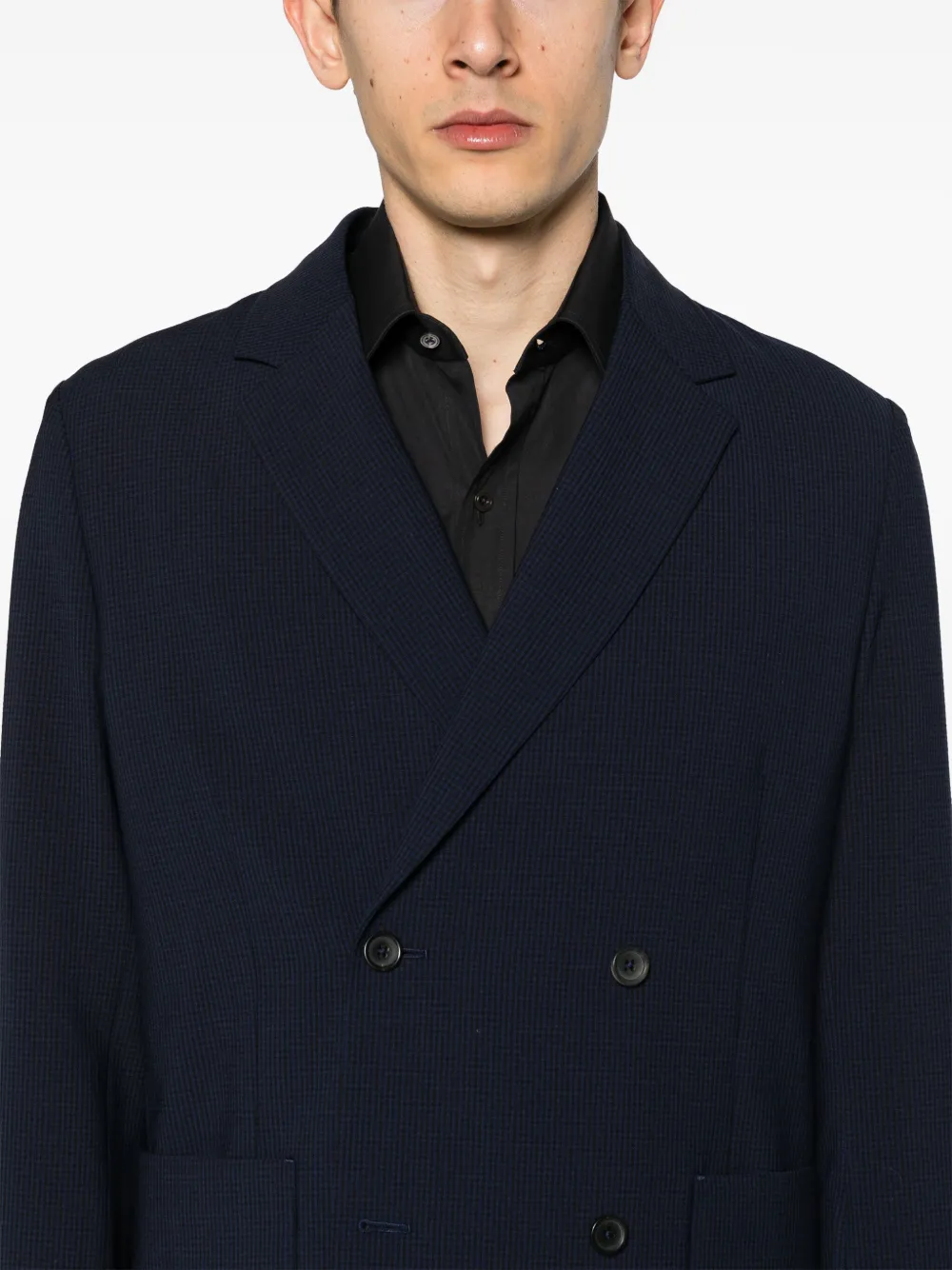 PS Paul Smith Blazer met dubbele rij knopen en gekerfde revers Blauw