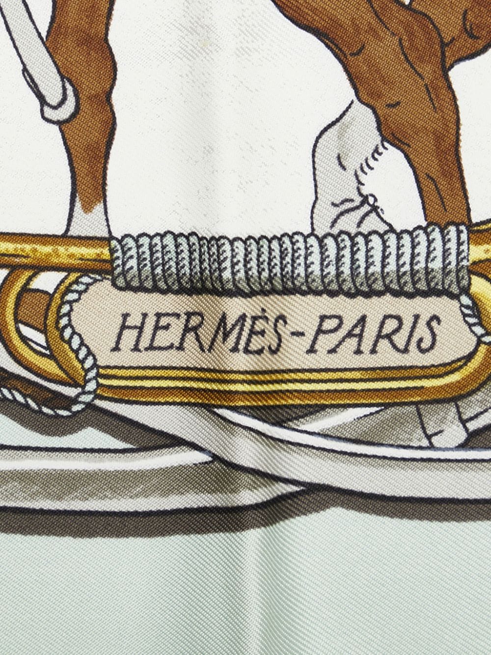 Hermès Pre-Owned 2000-2022 Pre-Owned Hermes Marine et Cavalerie Silk Scarf scarves - Groen