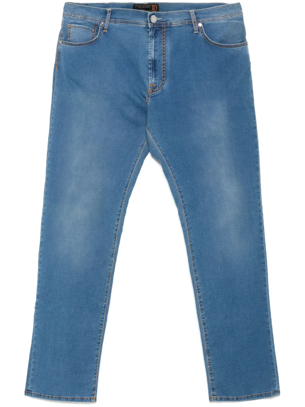 logo-patch straight-leg jeans