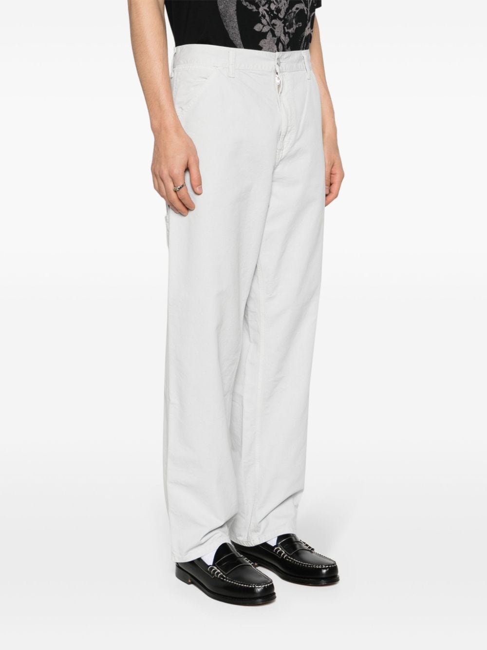 Shop Carhartt Single Knee Straight-leg Trousers In Grey