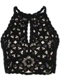 TWINSET cropped crochet top - Black