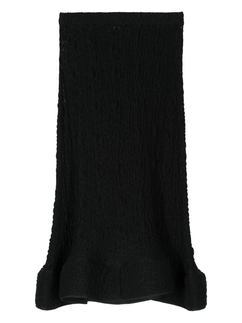 Shop Melitta Baumeister Ruffled Cotton-blend Maxi Skirt In Black