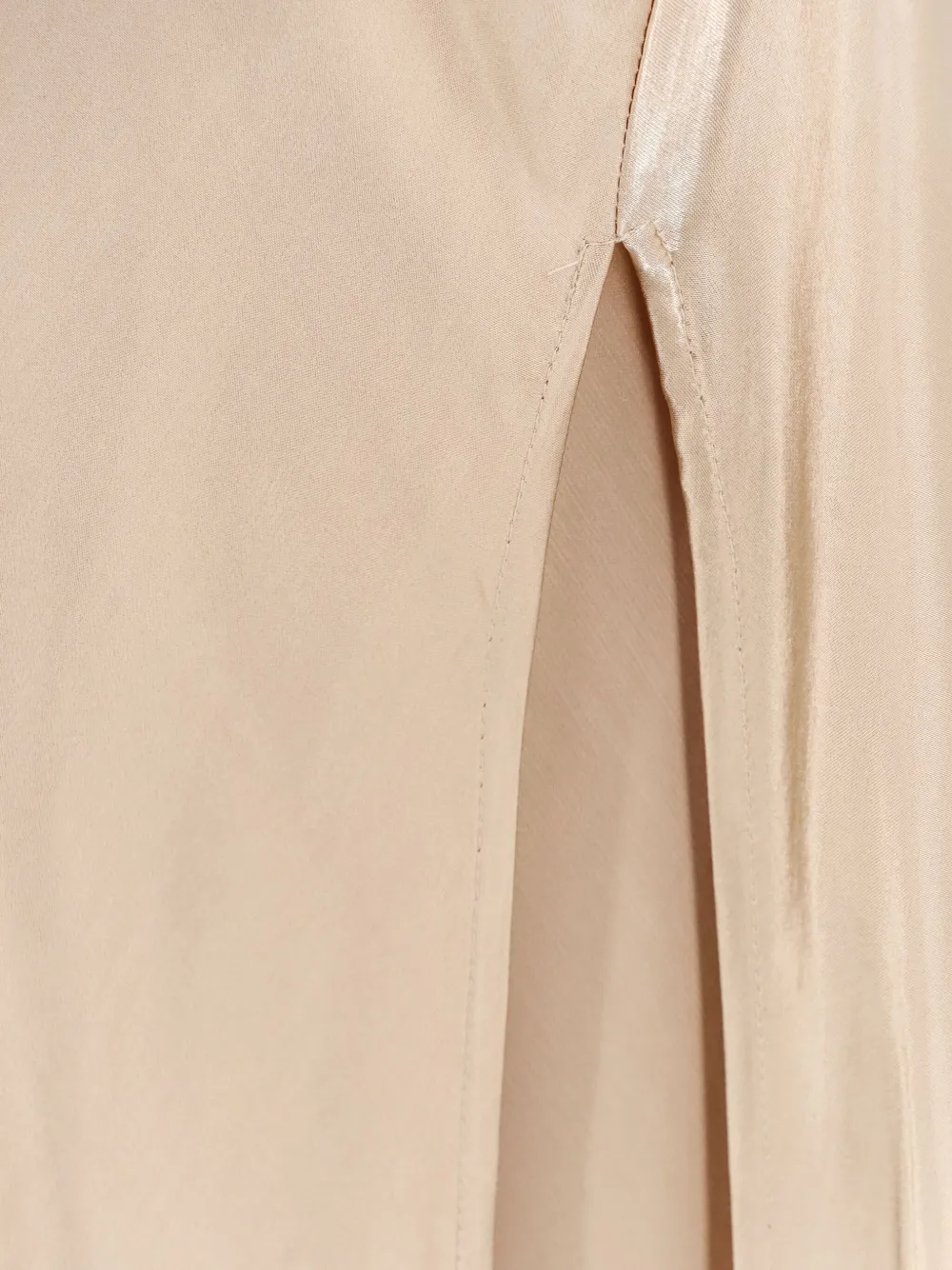 The Nina Studio Slit Satin Dress In Neutral