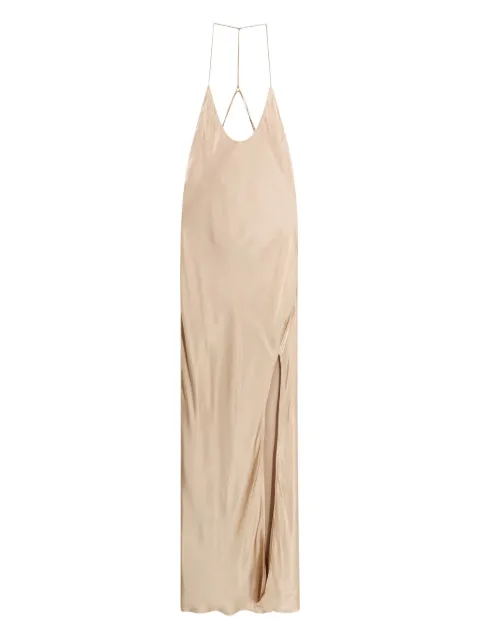 THE NINA STUDIO slit satin dress