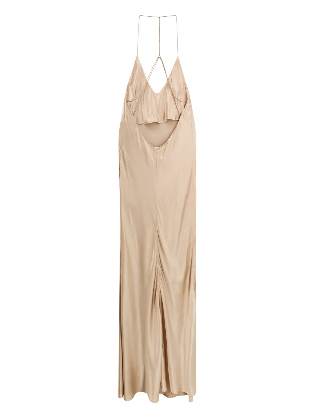 THE NINA STUDIO slit satin dress - Beige