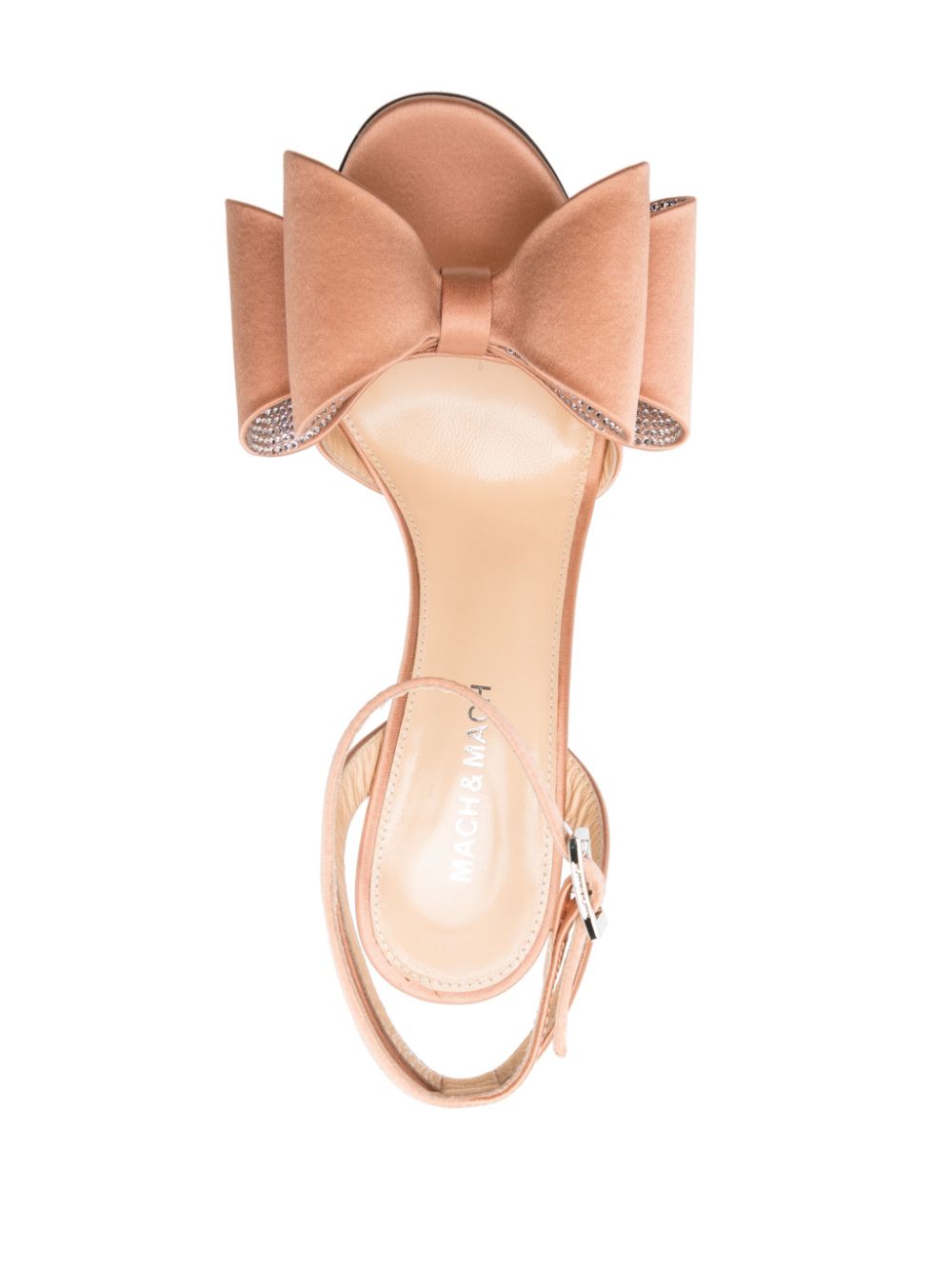 Shop Mach & Mach 90mm Double-bow Satin Sandals In Brown