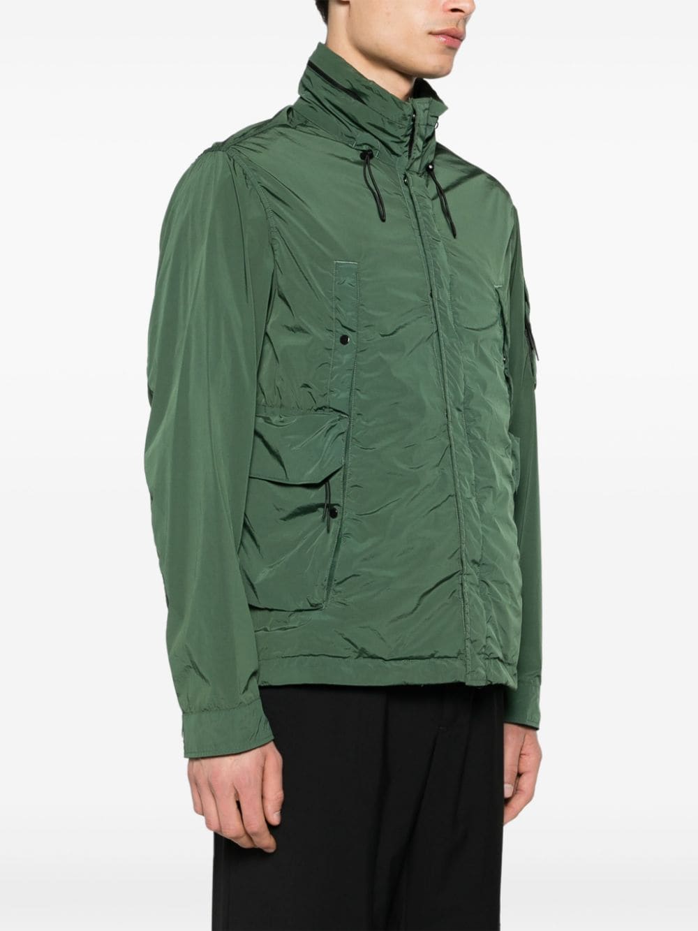 C.P. Company Lens-detail hooded jacket Groen