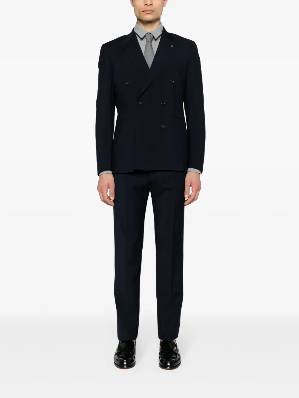 Tagliatore double-breasted virgin wool suit - Blauw