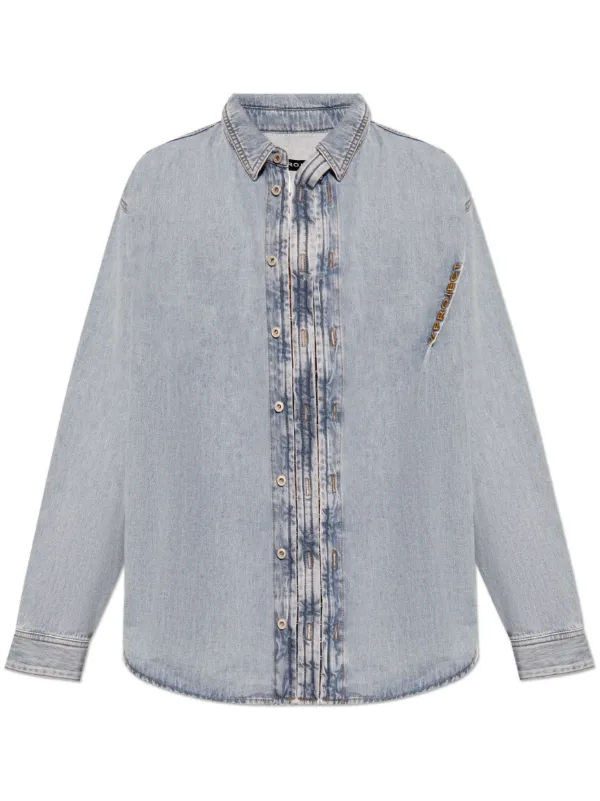 Y/Project logo-embroidered Denim Shirt | Blue | FARFETCH Y/Project logo-embroidered Denim Shirt | Blue | FARFETCH