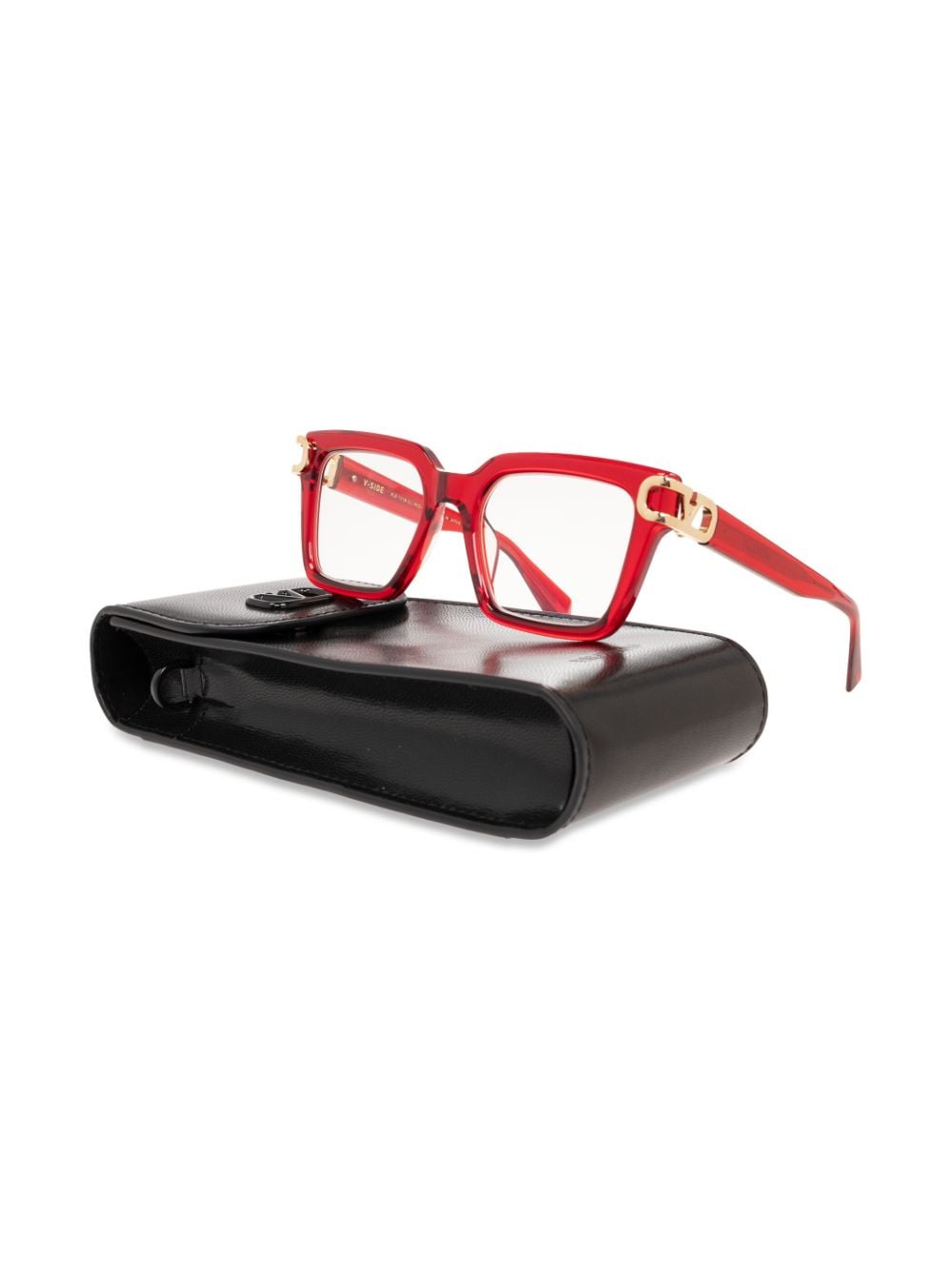 Shop Valentino Vlogo Signature Wayfarer-frame Glasses In Rot