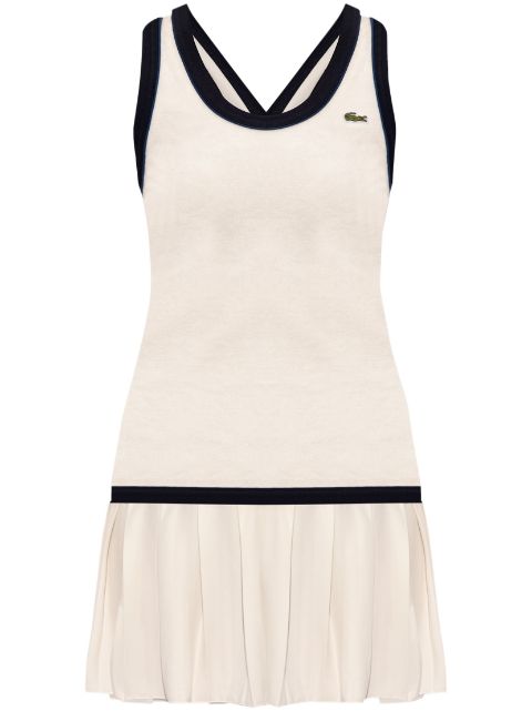 Lacoste logo patch pleated minidress