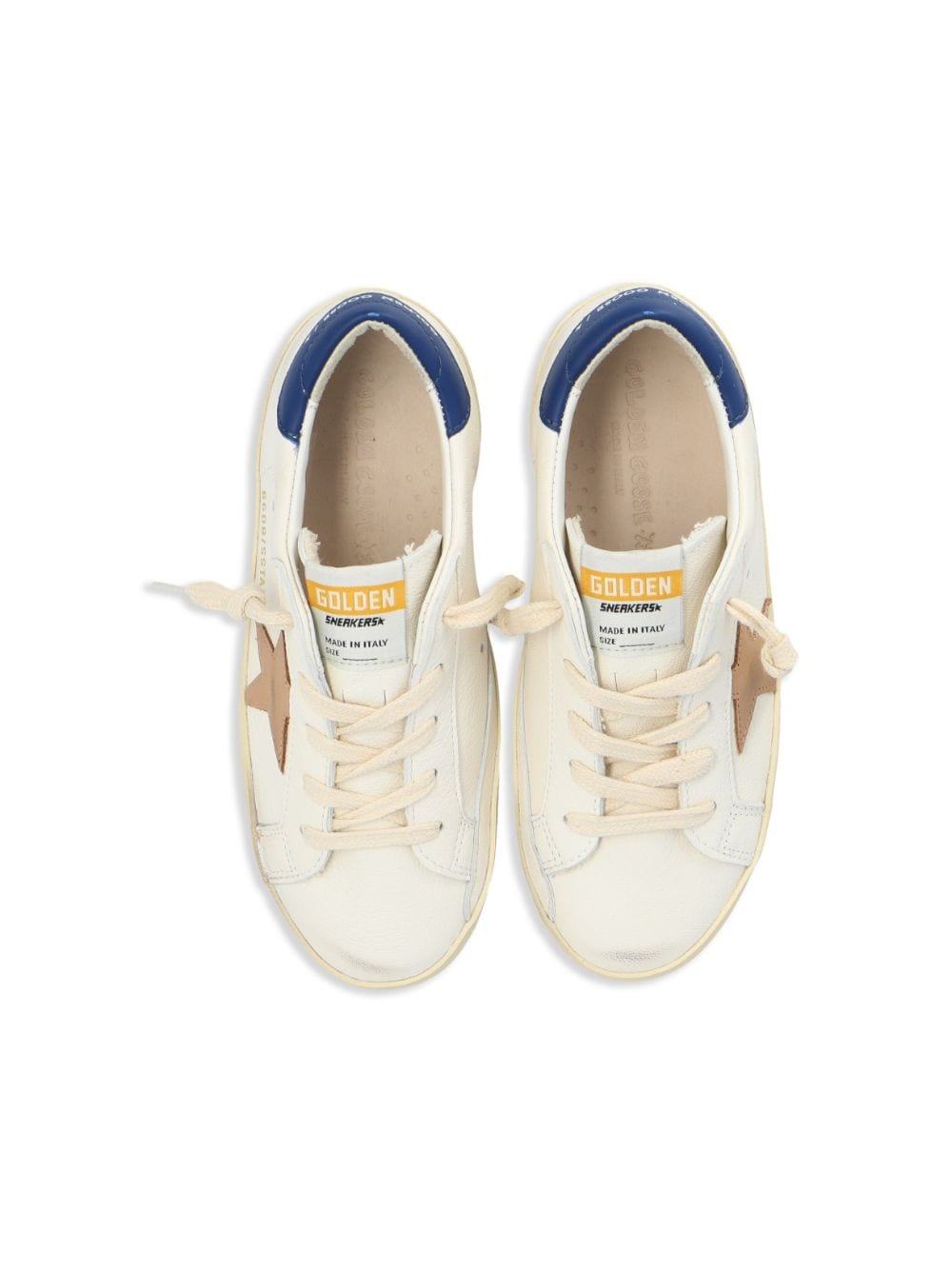 Shop Golden Goose Super-star Young Leather Trainers In White