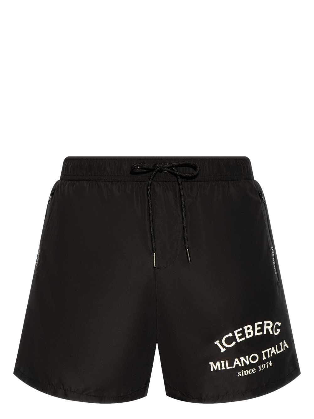 Iceberg Badeshorts Mit Kordelzug In Schwarz