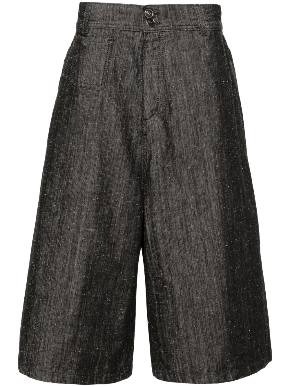 Etro Drop-crotch Denim Shorts In Grey