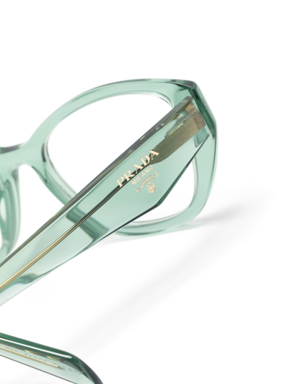 Shop Prada Cat-eye Glasses In Green