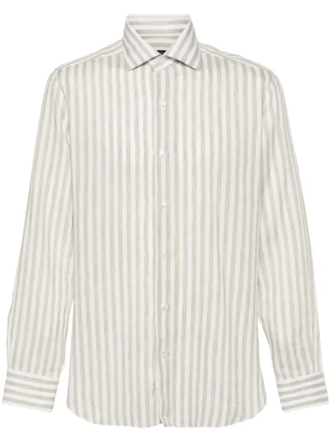 Barba spread-collar striped shirt