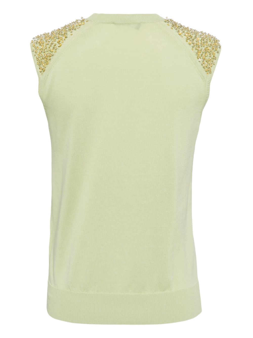 Fabiana Filippi Funghetto crystal-embellished knitted top - Groen