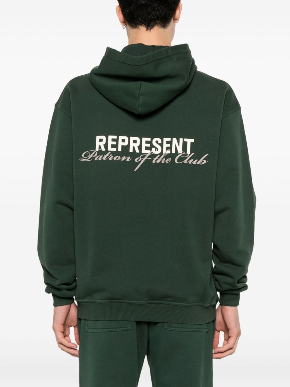 Shop Represent Patron Of The Club Cotton Hoodie In Green