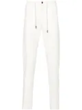 Eleventy drawstring-waist tapered trousers - White