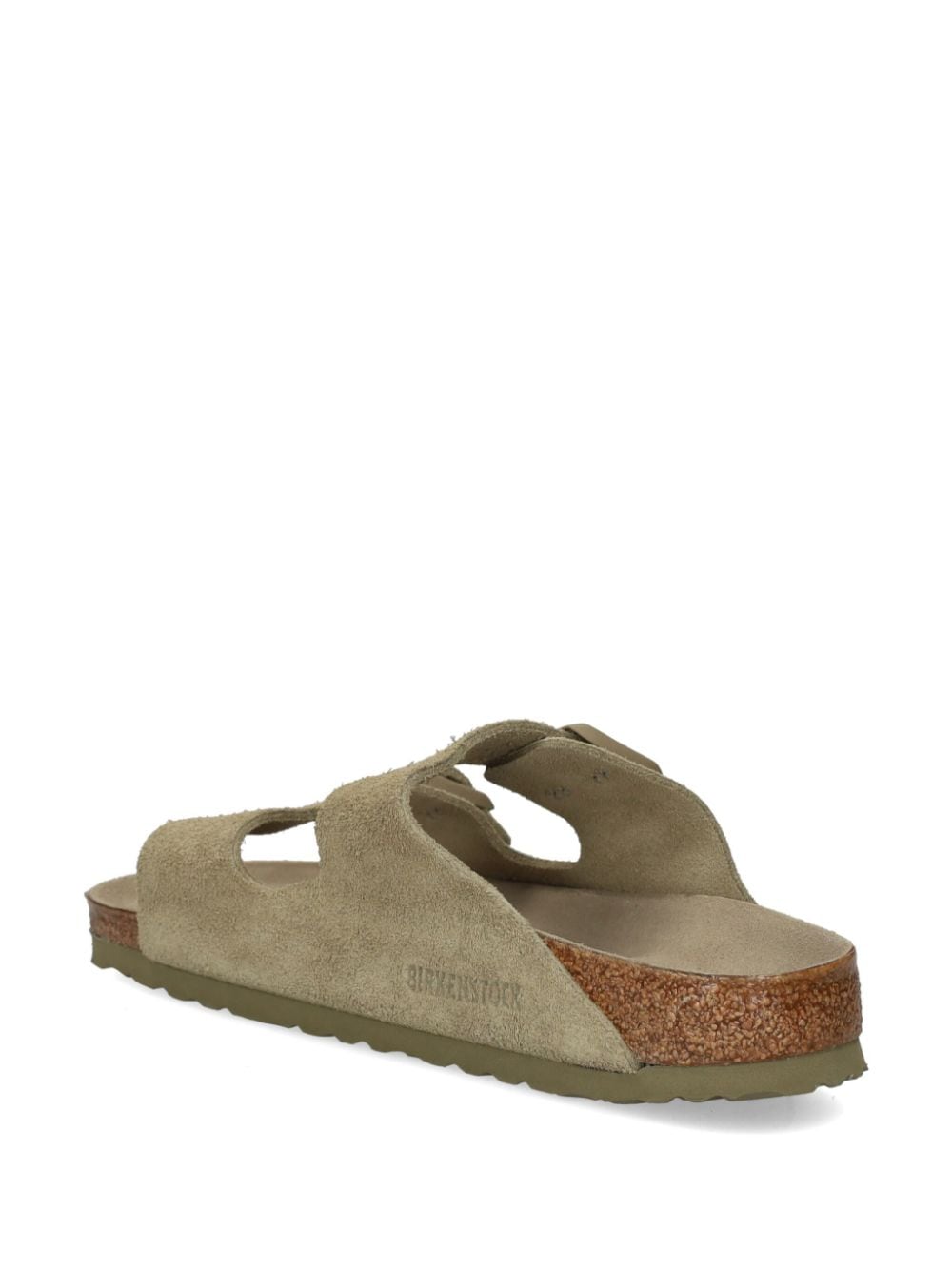 Shop Birkenstock Arizona Suede Flat Sandals In Green