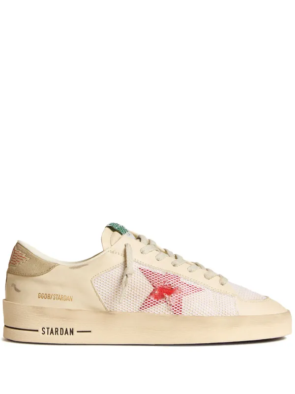 Golden Goose Stardan Leather Sneakers in Neutrals