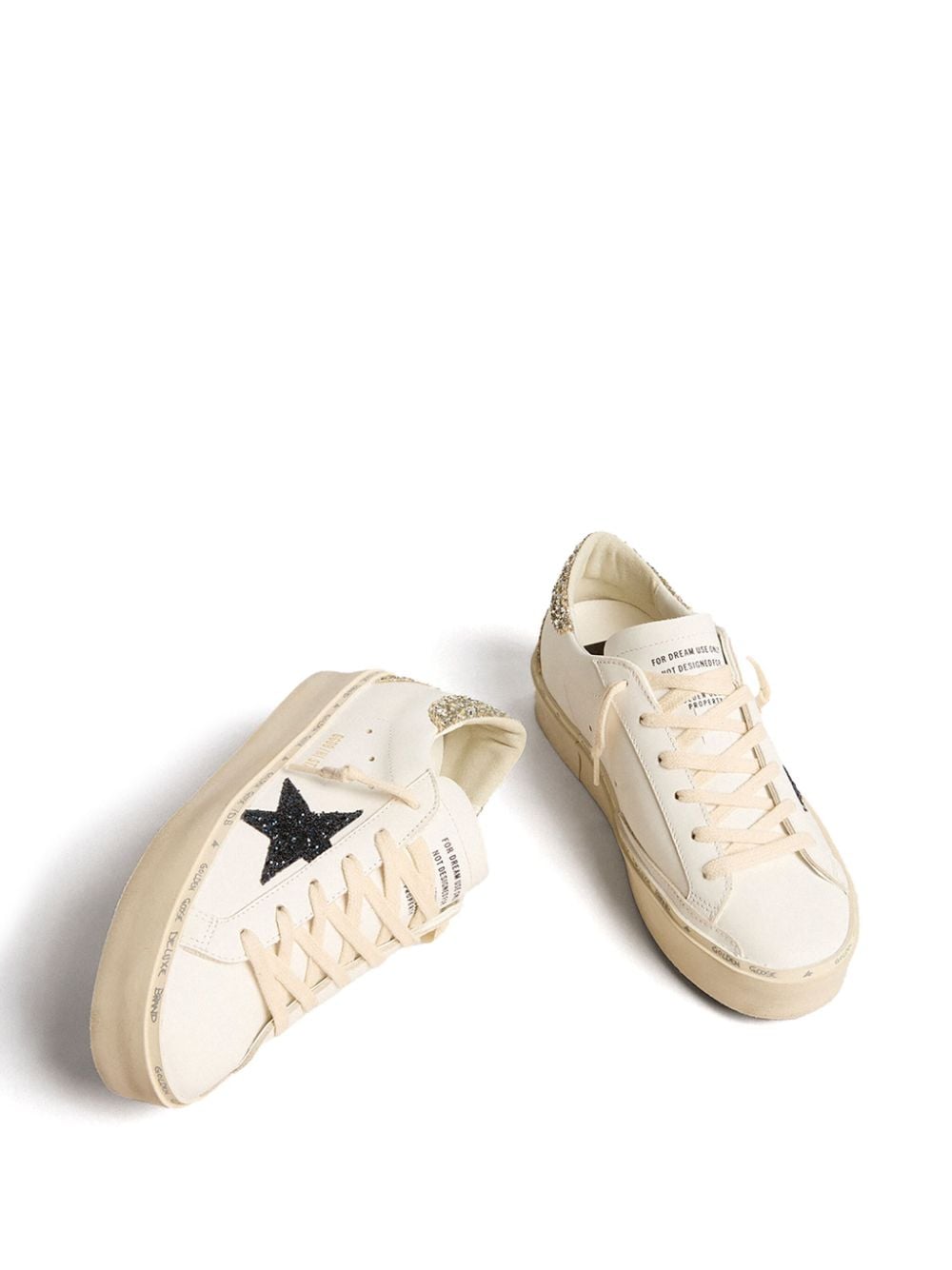 Shop Golden Goose Hi-star Panelled Flatform Sneakers In White