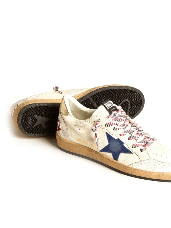 【GOLDEN 】 BALLSTAR SNEAKERS Golden Goose Ball Star Sneaker Milk White Leather/Gold sz 38