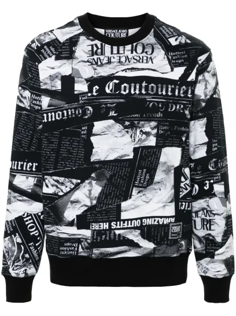 Versace Jeans Couture Magazine-print cotton sweatshirt