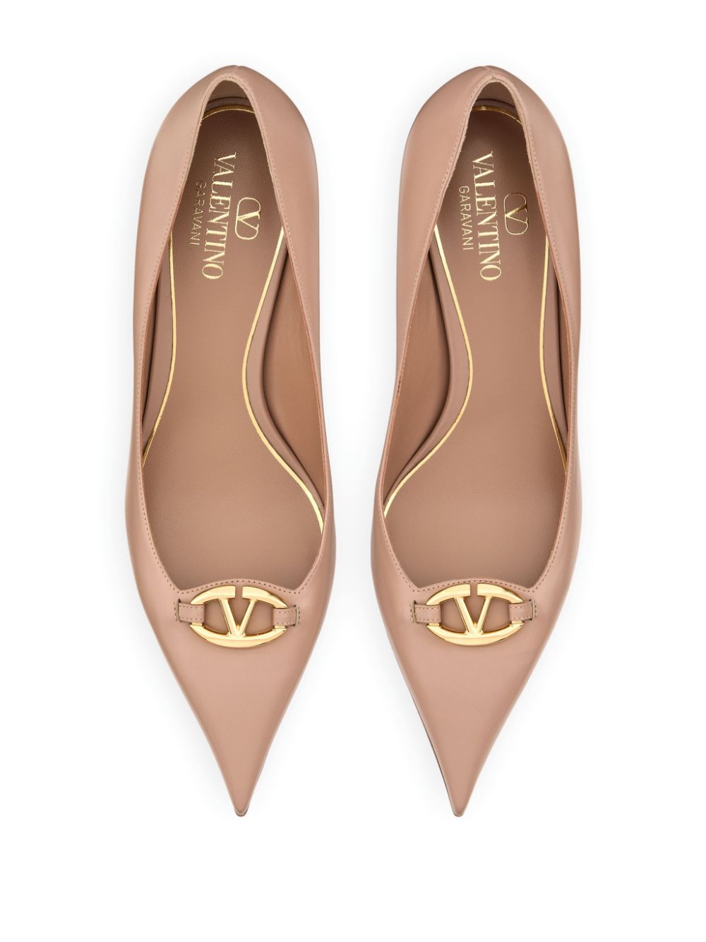 Valentino Garavani VLogo 60 mm leren pumps Beige