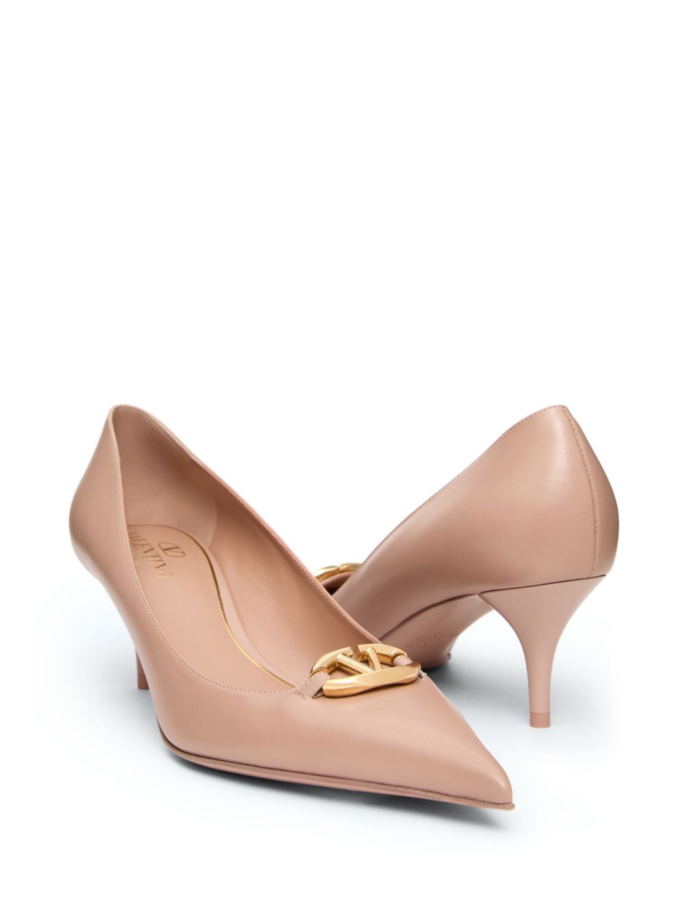 Valentino Garavani VLogo 60 mm leren pumps Beige