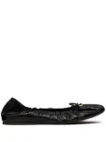 Valentino Garavani VLogo ruched ballerina shoes - Black