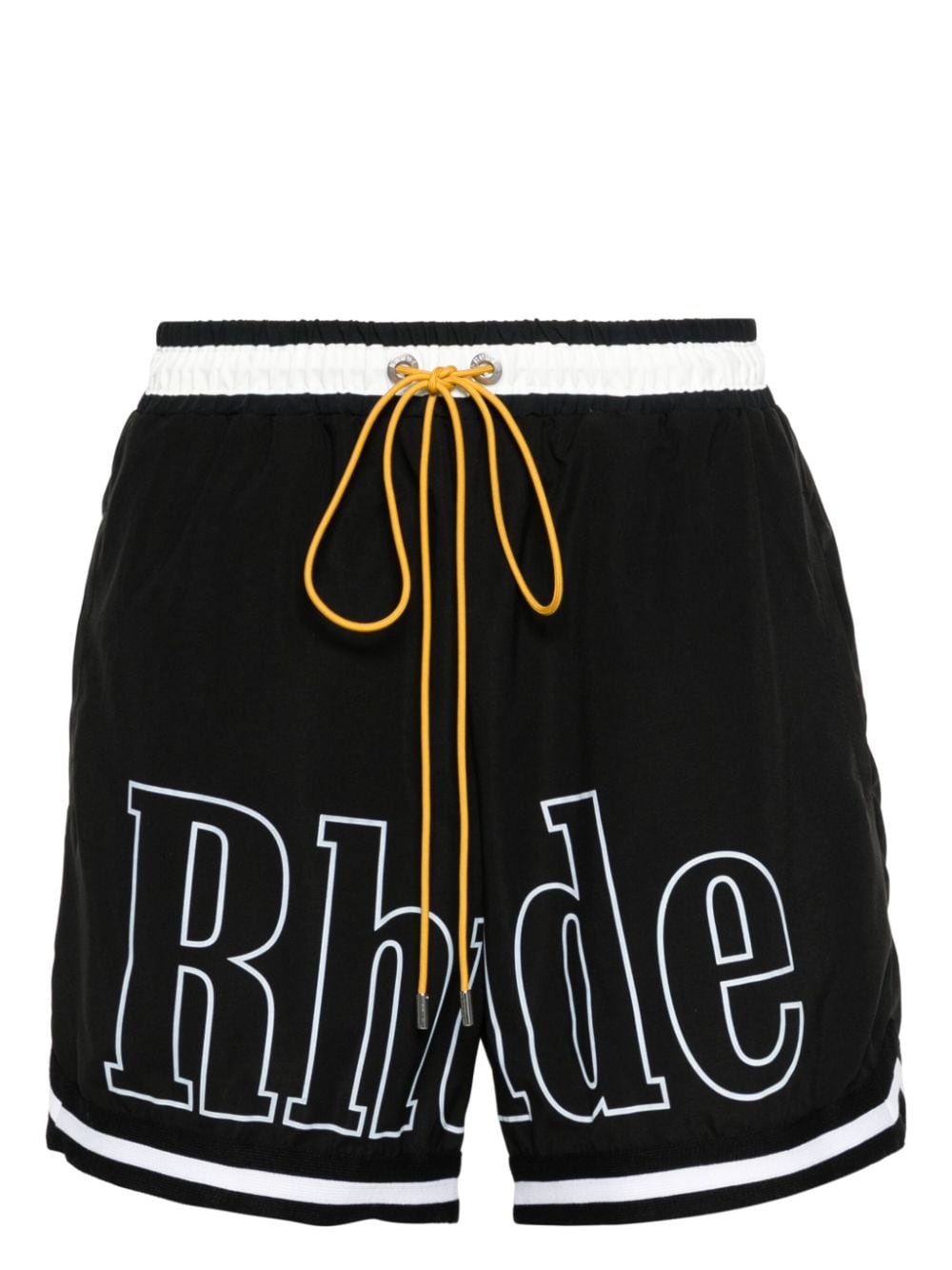 RHUDE logo-print swim shorts Zwart