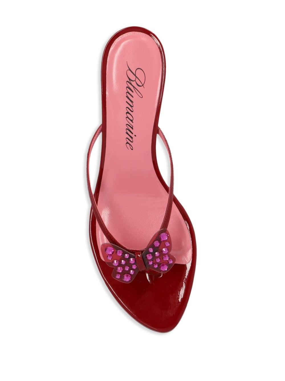 Shop Blumarine 70mm Butterfly Thong Sandals In Red