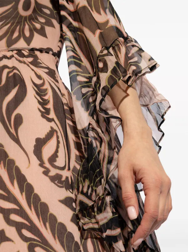 ワンピース ETRO SILK DRESS Etro Floral Print Silk Dress in Light Blue