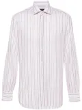 Barba spread-collar striped shirt - White