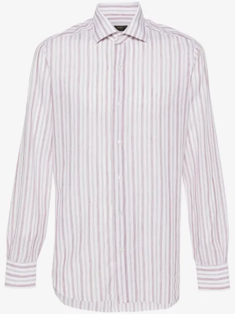 Barba camisa con cuello italiano y motivo de rayas