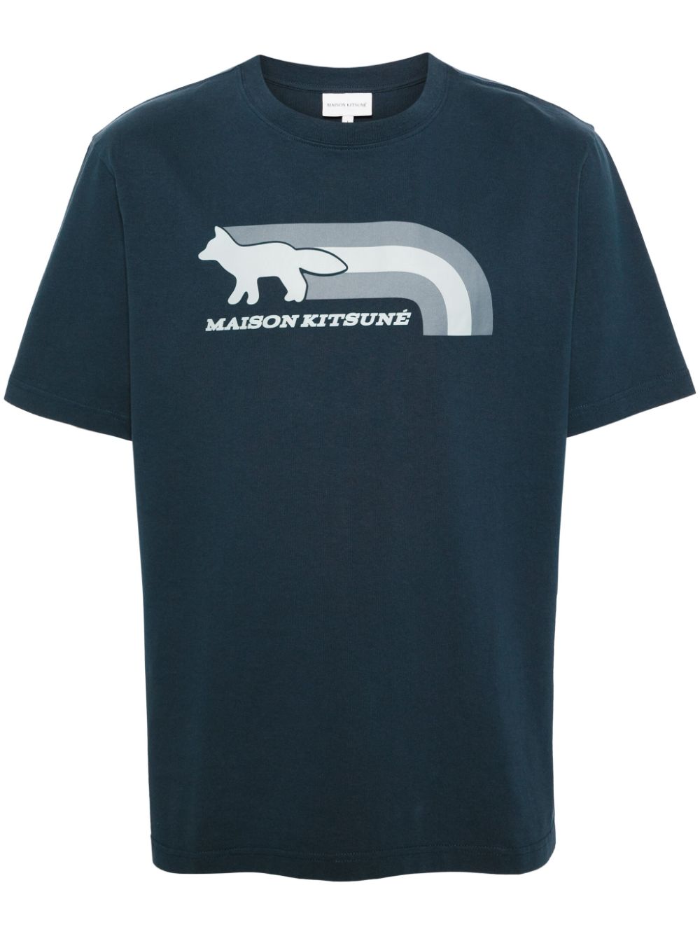Maison Kitsuné Fox-motif Cotton T-shirt In Blue