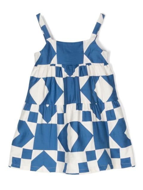 Sea geometric-print cotton dress