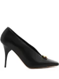 Valentino Garavani 100mm V-cut metal-detail pumps - Black