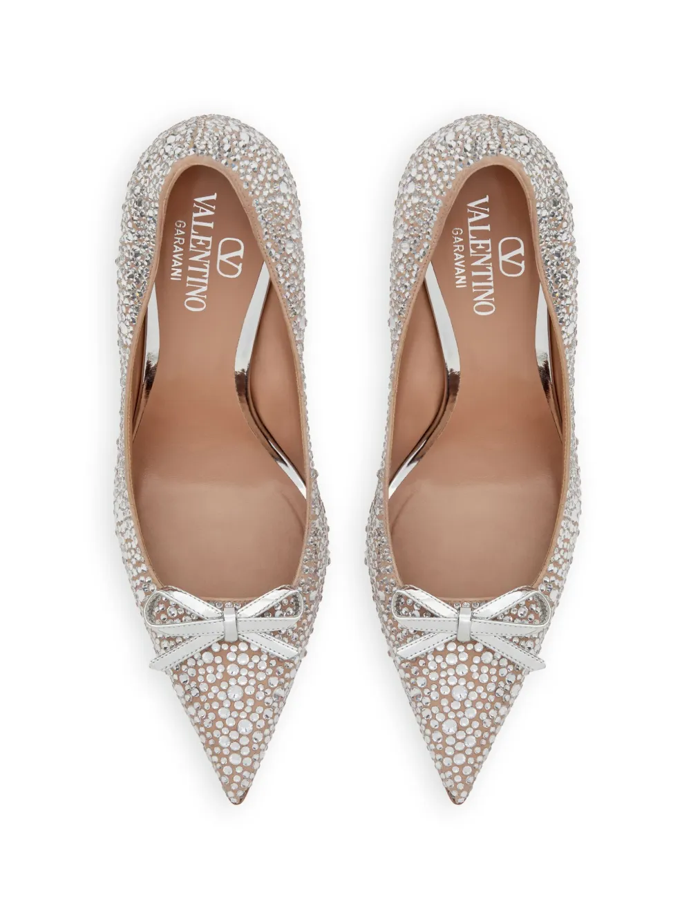 Valentino 100mm Romance Bow Crystal-embellished Pumps In Animal Print