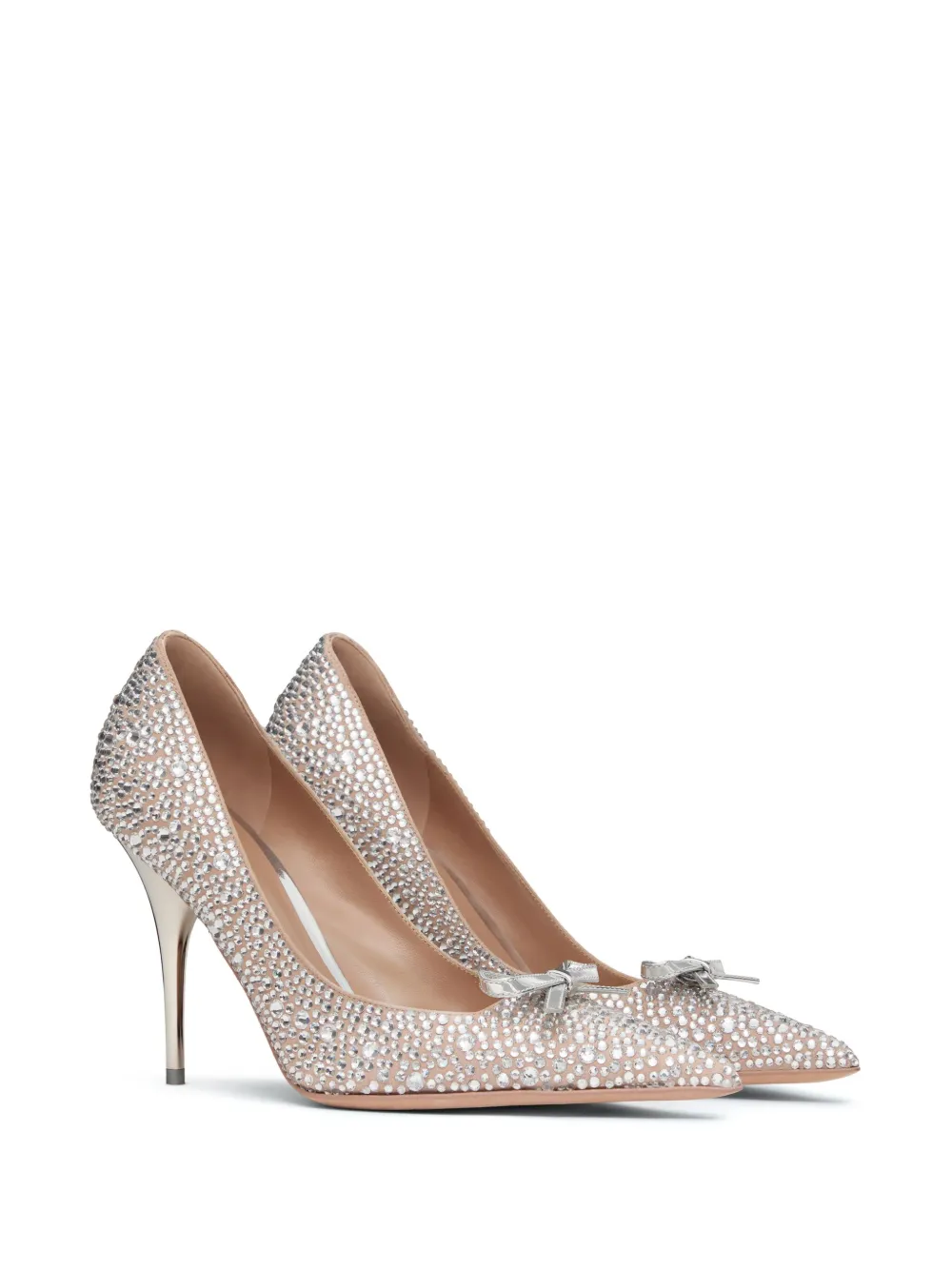 Valentino 100mm Romance Bow Crystal-embellished Pumps In Animal Print