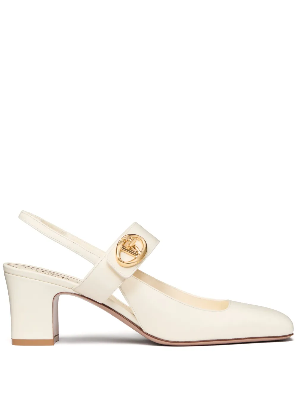 Valentino Garavani 60mm Vlogo Locker Mary-jane Slingback Pumps In Neutral