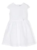 Herno Kids logo-plaque taffeta dress - White