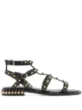 Ash stud-embellished leather flat sandals - Black
