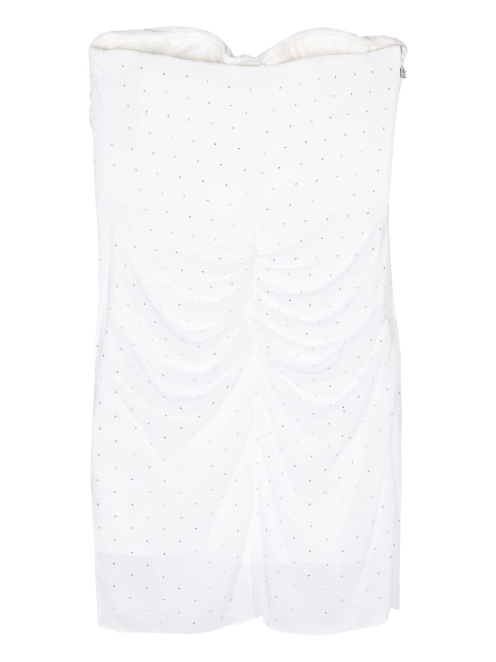 Shop Rotate Birger Christensen Draped Tulle Mini Dress In White