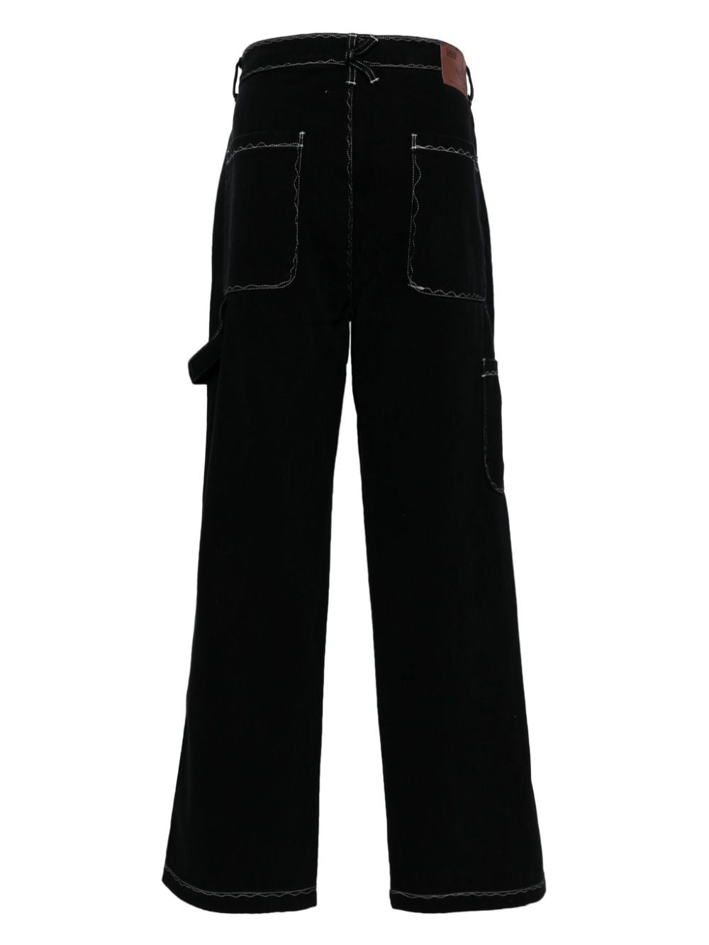 Shop Kidsuper Messy Stitched Straight-leg Jeans In Black