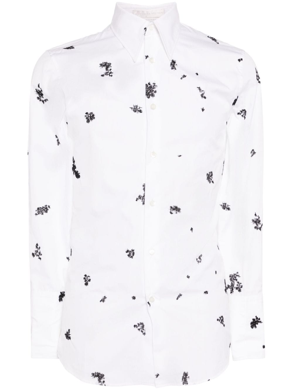 Alexander McQueen crosshatch-print cotton shirt Wit